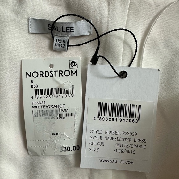 SAU LEE Hester Floral Strapless Minidress in White/Orange - Picture 11 of 12